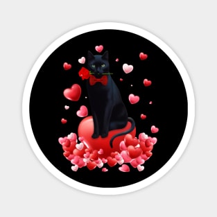 Cute Cat Valentine Hearts Happy Valentine's Day Men Women Magnet